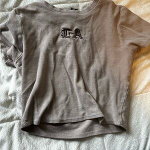 Kids Tan T-Shirt with Embroidered Design